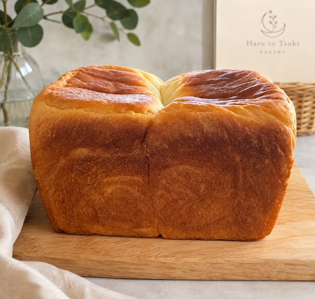 Shokupan loaf on a wooden board