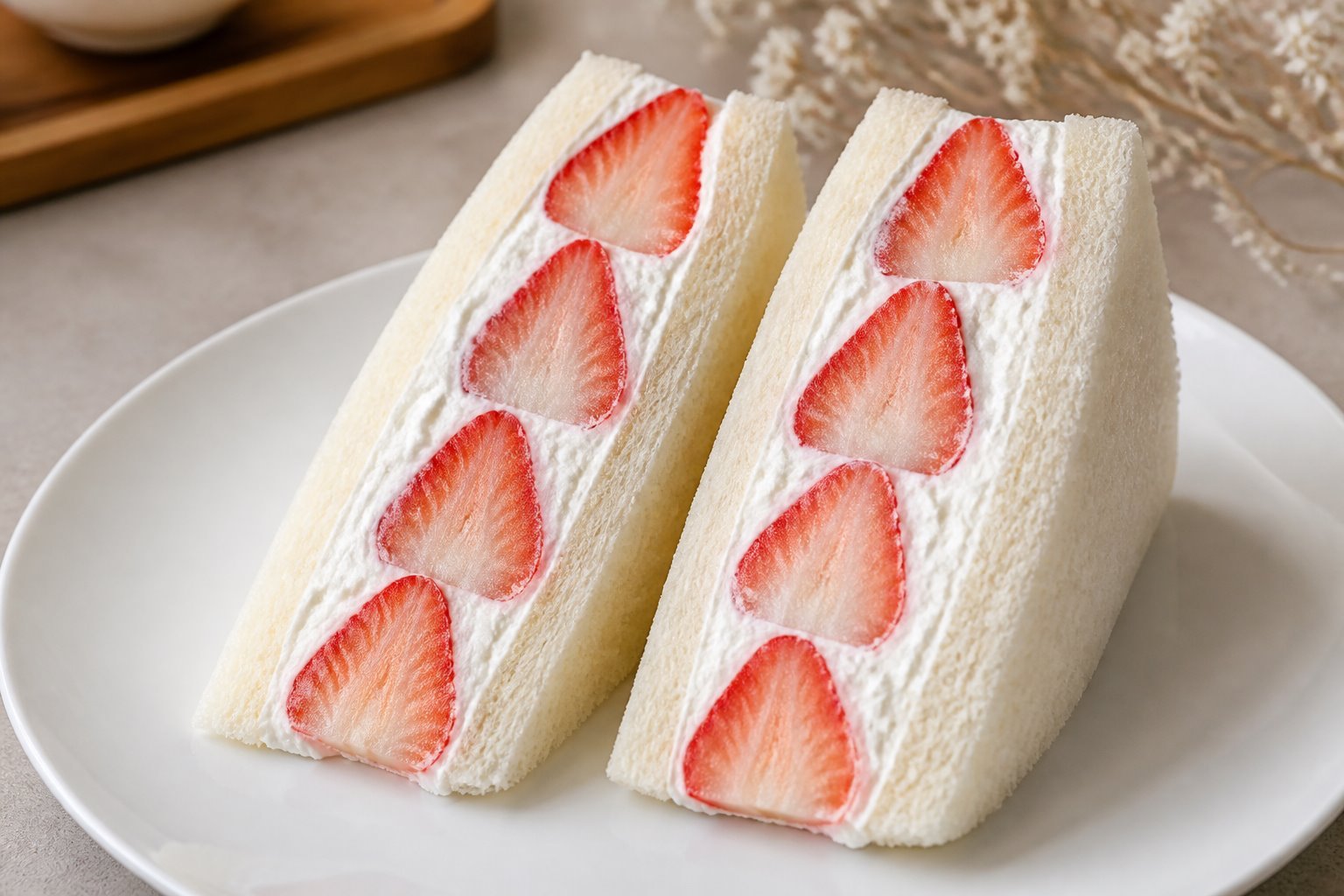 Strawberry and cream sandwich