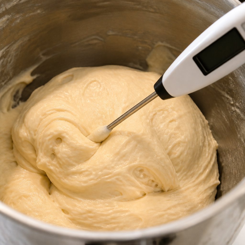Thermometer in dough